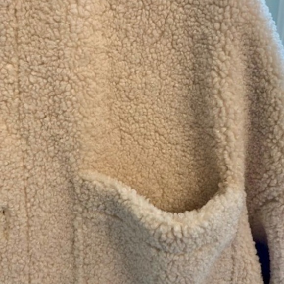 Zara men faux shearling jacket shirt beige like new size L-XL - Picture 6 of 7